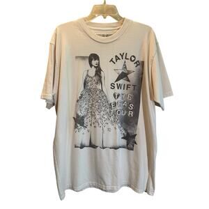 Taylor Swift The Eras Tour Oversized Distressed Band Concert T Shirt Large